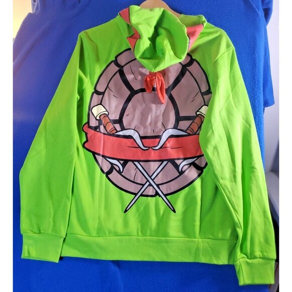 Teenage Mutant Ninja Turtles Rafael Zip Up Hoodie Green Men's Size Small NEW - Picture 5 of 15